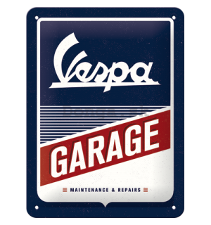 Plechová ceduľa: Vespa Garage - 20x15 cm