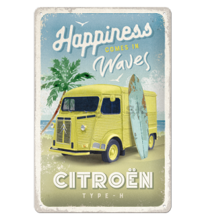 Plechová ceduľa: Citroën Type H (Happiness Comes In Waves) - 20x30 cm