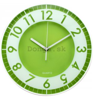 Nástenné hodiny: Moderné (zelenobiele) - 30 cm