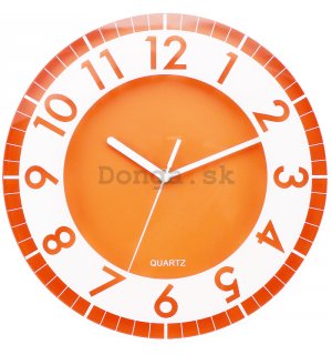 Nástenné hodiny: Moderné (oranžová) - 30 cm
