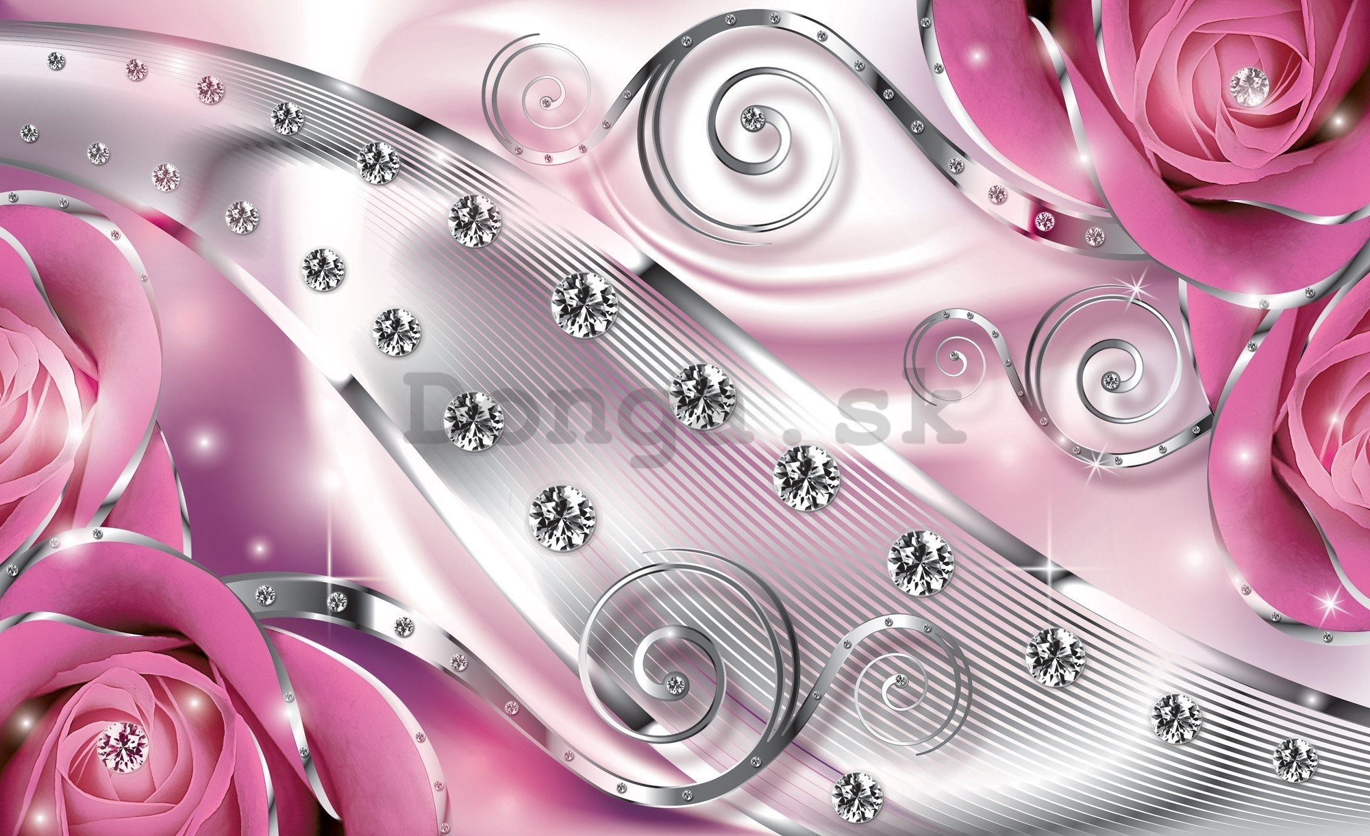 Fototapeta vliesová: Luxusné abstrakcie (ružová) - 416x254 cm